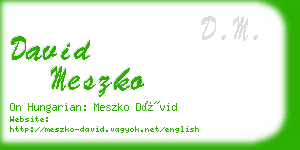 david meszko business card